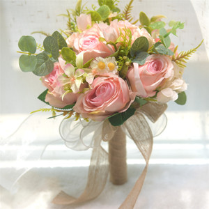 2026 Modern Wedding Bouquets Crystal Roses Bridal Bridesmaid Hand Holding Silk <b>Artificial</b> <b>Flowers</b> Toss Bouquet - Product Image 6