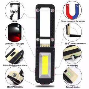 Lampe <span class=keywords><strong>de</strong></span> <span class=keywords><strong>travail</strong></span> multifonctionnelle COB en ABS W599, lampe <span class=keywords><strong>de</strong></span> camping, lampe torche rechargeable par USB, aimant, niveau <span class=keywords><strong>de</strong></span> batterie, IP44, 5000K - Product Image 3