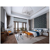 Venta al por Mayor 2026, Cama de Hotel de 5 Estrellas, Cama King Size de Lujo con Estructura de Madera Sólida, Muebles Modernos para Dormitorio de Hotel