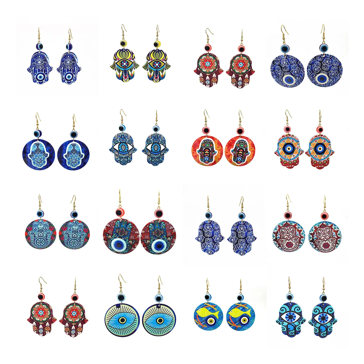 Gioielli di moda orecchini pendenti turchi malocchio personalizzati orecchini pendenti in acrilico Devil Evil Eye per le donne