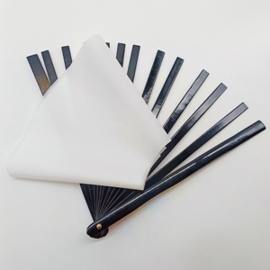 Wholesale White Wedding Fan Polyester Bamboo Fan Folding Blank Sublimation Fan 64cm