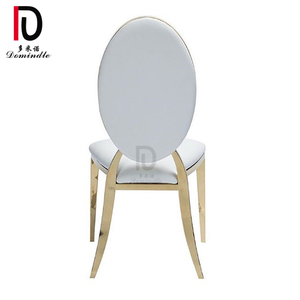 Nuova <span class=keywords><strong>Sedia</strong></span> da Matrimonio <span class=keywords><strong>Chic</strong></span> con Schienale Alto Ovale in Acciaio Inossidabile Titanio Dorato - Product Image 6