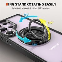 Coque de téléphone de luxe transparente en TPU+PC+anneau métallique avec support magnétique pour chargement sans fil pour S23 Ultra S23 Plus