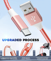 Câble de données USB Type-C à charge rapide, durable, en alliage d'aluminium, avec gaine en nylon tressé, logo personnalisé OEM, 1M 2M, pour ordinateur et téléphone