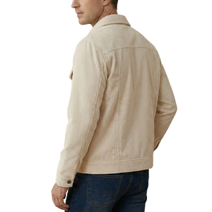 Veste décontractée pour homme en velours côtelé rétro, col classique, manches longues, chaude, utilitaire, à simple boutonnage, printemps/automne - Product Image 2