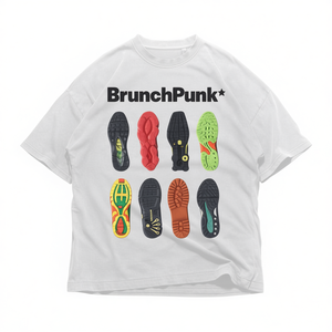 Maglietta con grafica suola di sneaker BrunchPunk, T-shirt estetica streetwear, top di moda urbana - Product Image 1