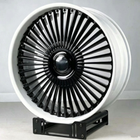 Nouvelles jantes forgées en alliage d'aluminium à rayons multiples, 2 pièces, JWL VIA 20-26 5x114.3 120, noires concaves, adaptées aux véhicules sur mesure