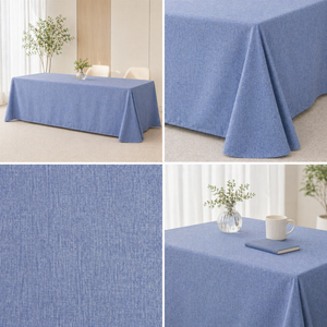 Wholesale Linen Look Woven Polyester <b>Tablecloth</b> Rectangular Wrinkle Resistant <b>For</b> Hospitality Events - Product Image 1