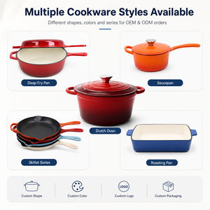 Pentola Antiaderente in Ghisa Smaltata da 27 cm per Cucina Moderna ed Ecologica, Adatta a Fornelli a Gas e a Induzione, Logo Personalizzabile, Produzione in Fabbrica - Product Image 4