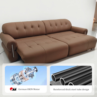 Elektrisches Leder-Schlafsofa-Set mit Verstellbarer Motorisierung, Großes Smart-Sektion für Heimkino mit Ausziehbarem Schwamm