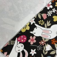 Tissu en toile de coton 8 oz imprimé numériquement sur mesure, motif floral lapin, minimum 1 m pour sacs, coussins et artisanat textile pour enfants