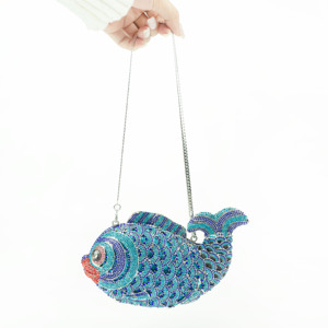 Sang trọng của phụ nữ thời trang nhỏ buổi tối Túi sọ Bướm Cá Bóng Đá Bowknot Rhinestone kim cương pha lê ly hợp ví Bling - Product Image 6