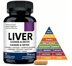 อาหารเสริมทำความสะอาดและดีท็อกซ์ตับ |   แคปซูลมังสวิรัติ 70 แคปซูล ผสมมิลค์ธิสเซิล แดนดิไลออน และขมิ้น ช่วยบำรุงสุขภาพตับ - Product Image 6