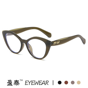 กรอบแว่นตาทรงแคทอายรุ่น M สำหรับผู้หญิง กรอบเต็ม ป้องกันแสงสีฟ้า เลนส์แบบ Plano วัสดุ PC - Product Image 4