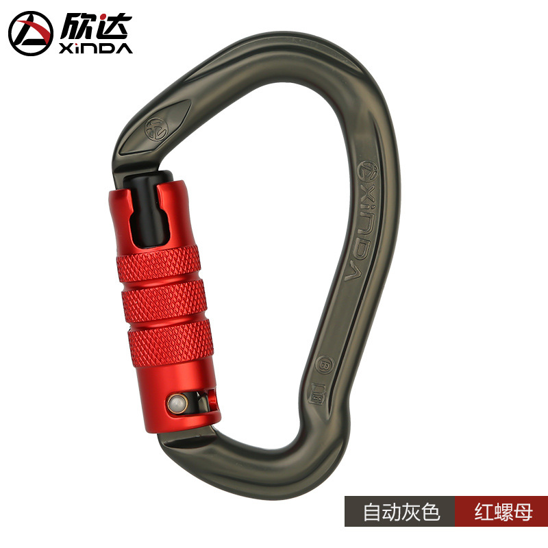 Écrou fileté gris-rouge