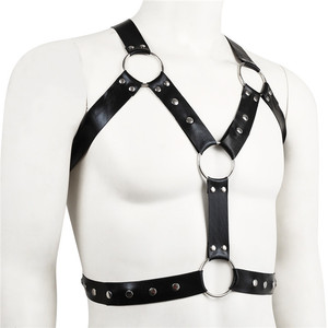 Ropa interior sexy <span class=keywords><strong>para</strong></span> hombre, correa <span class=keywords><strong>de</strong></span> cuero PU negro, arnés, cinturón, lencería, arnés <span class=keywords><strong>de</strong></span> cuerpo esclavo - Product Image 3