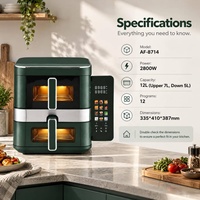 Friteuse à Air 12l Grande Double Empilable Multifonction Avec Four et 25 Accessoires Air Fryer et Recettes