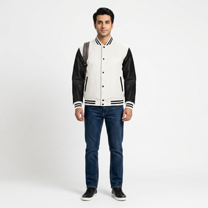 FINER THREADS <b>Men's</b> Winter Varsity <b>Jacket</b> Polyester Shell Stand Collar Waterproof Breathable Customizable Fabric & Printing - Product Image 1