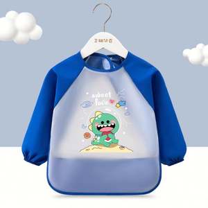 Babero Impermeable de Manga Larga de EVA para Bebés con Bolsillo Recolector, Babero Antimanchas para las Comidas Diarias del Bebé - Product Image 3