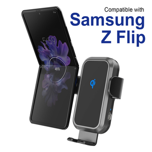 Chargeur de voiture sans fil à double bobine 15W PD avec support de téléphone à serrage automatique et <span class=keywords><strong>charge</strong></span> rapide pour Z <span class=keywords><strong>Flip</strong></span> <span class=keywords><strong>5</strong></span> 4 <span class=keywords><strong>3</strong></span> - Product Image 2