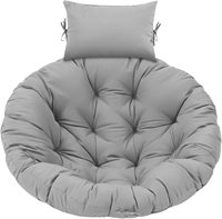 Coussin de chaise œuf d'extérieur avec housse amovible, rouge bordeaux, coussin rond de remplacement pour chaise longue œuf