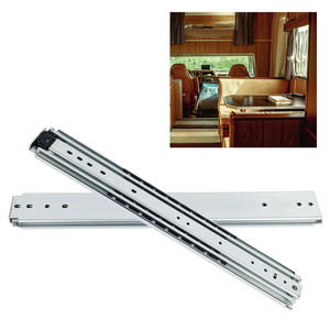 Glissières télescopiques robustes grises à extension complète, triple pliage, pour tiroirs, fines, usage extérieur, capacité de <span class=keywords><strong>charge</strong></span> 227 kg, pour équipements d'automatisation - Product Image 6