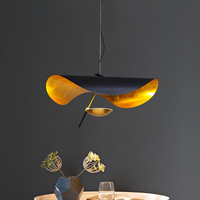 Lustre ovale décoratif à LED Suspension de plafond en aluminium-fer pour cuisines, bureaux et magasins