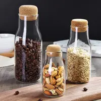 Mehrfache Größe Aktuelle Flasche Boro silikat glas Luftdichte Kanister mit Kork deckel setzt Glas Lebensmittel Vorrats gläser