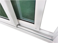 Ventana de PVC Antirrobo con Mosquitera, 3 Rieles, Tamaño Estándar Simple, Ventanas y Puerta de PVC, Ventana Corredera Panamá con Mosquitera