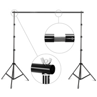 Kit d'éclairage pour studio photo avec support de fond de scène 2,6 m x 3 m, boîte à lumière et parapluie