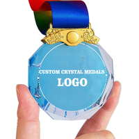 Médaille commémorative en cristal octogonal, adaptée à divers thèmes de récompenses et de commémorations, médailles commémoratives personnalisées en gros