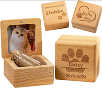 Urnas de madera para mascotas con botella de vidrio, caja de regalo conmemorativa para la pérdida de pelo de perro y gato, contenedor para cenizas, caja de recuerdo de cremación