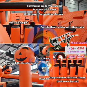 <span class=keywords><strong>Château</strong></span> gonflable tendance résistant aux UV avec toboggan, maison <span class=keywords><strong>de</strong></span> rebond gonflable pour fête d'Halloween, parcours d'obstacles avec mur d'escalade - Product Image 3