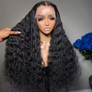 Ready To Ship 13X4 water wave wig Glueless hd lace wig Vendor Unprocessed Brazilian pre plucked real human hair wig