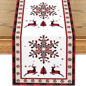 Chemin de Table de Noël avec motif de <span class=keywords><strong>sapin</strong></span> festif décor de table à manger de vacances rouge et vert pour la maison de Style scandinave - Product Image 5