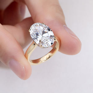 Messi Jewelry MSR-2032 18K <b>Lab</b> Grown Diamond Oval Shape Ring For Women - Product Image 6