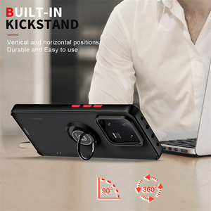 Étui de protection avec anneau de maintien pour <span class=keywords><strong>Xiaomi</strong></span> 13 <span class=keywords><strong>Pro</strong></span> 14 14 <span class=keywords><strong>Pro</strong></span> 12T 2 12X <span class=keywords><strong>11T</strong></span> 11 Ultra 10T, coque arrière rigide avec béquille - Product Image 5