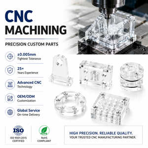 อะไหล่อะคริลิก PMMA PC โพลีคาร์บอเนต ไนลอน ผลิตด้วยเครื่อง CNC  งานกลึง CNC 5 แกน สำหรับอุตสาหกรรมอิเล็กทรอนิกส์และยานยนต์ - Product Image 1