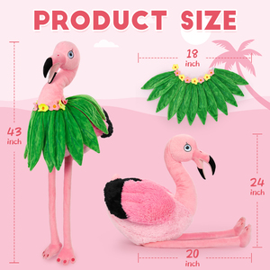 Flamingo de Peluche Rosa de 60cm al por Mayor con Falda de Césped, Decoración Temática de Playa Tropical <span class=keywords><strong>para</strong></span> Vacaciones de Verano, Piscina y Casa de Playa - Product Image 4