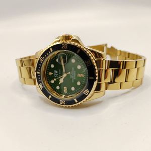 Reloj de Pulsera Mecánico de Calidad para Hombre, Personalizado al por Mayor, con Correa de Acero Inoxidable, Esfera Verde, Resistente al Agua, Modelo SZ2410 - Product Image 1