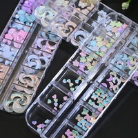 Fantaisie Verre K9 Diamant 3D Nail Charms Lune Étoile Papillon Moka Strass Manucure Accessoires