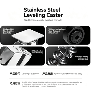 Stainless Steel/Iron/Nylon/<b>Rubber</b>/Polyurethane 125mm Swivel Caster Wheel Total Lock Brake 250kg Capacity Commercial Kitchen Cart - Product Image 5