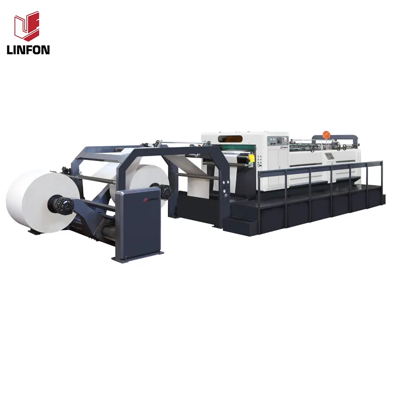 QFJ-1400-Two Roll Model Full Automatic Paper Roll Rotary Cutting Machine with Stacking
