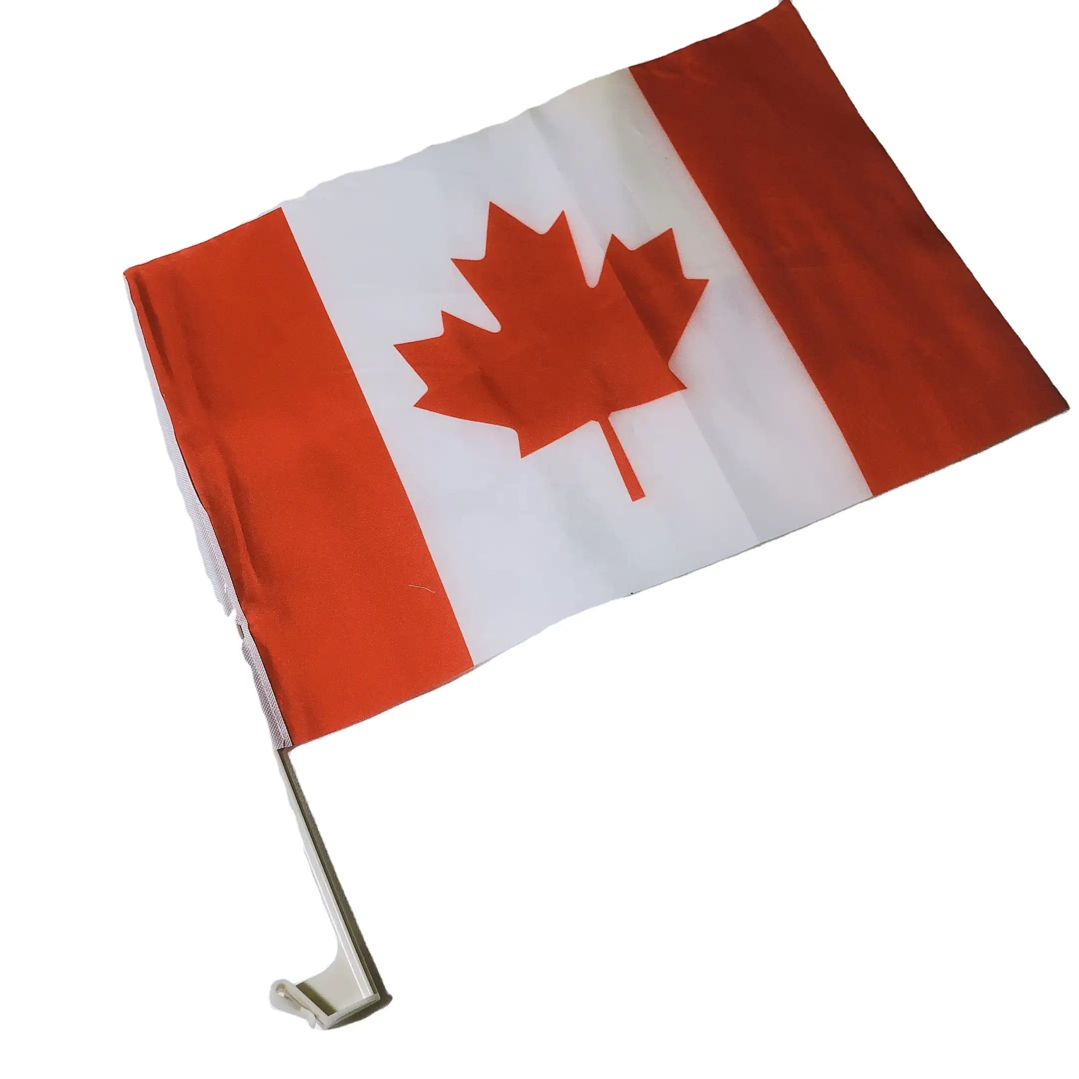 Bandeira de vidro personalizada 12*18 polegadas, bandeira para janelas de carro canadenses 30*45cm com pólo de plástico