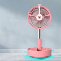 Ventilateur pliable numérique à tête oscillante, rechargeable par USB, portable, pour extérieur, hôtel, maison, circulation d'air, refroidissement