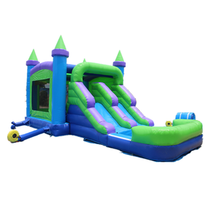 Château gonflable bleu sarcelle avec toboggan, parc aquatique pour enfants sur le thème fantastique et ensemble <span class=keywords><strong>de</strong></span> château gonflable - Product Image 1