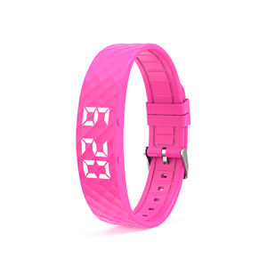 Fitur Unik Jam Tangan Silikon Tanpa Layar Jam Digital LED Gelang yang Dapat Disesuaikan Tampilan Waktu/Tanggal Getaran Jam Tangan Pria - Product Image 6