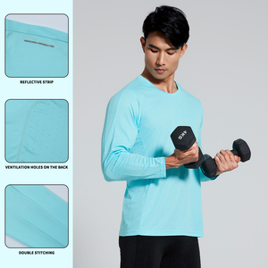 <span class=keywords><strong>T</strong></span>-Shirt Sportiva da Uomo a Maniche Lunghe con Logo Personalizzato, UPF50+, Asciugatura Rapida, Alta Qualità, Basso MOQ, Vendita all'Ingrosso - Product Image 5
