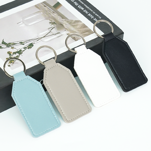 批发 PU 皮革钥匙扣定制雕刻真皮钥匙圈支架带定制徽标 - Product Image 1