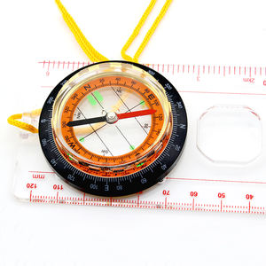 Portable étanche rempli d'huile boussole cadran lumineux affichage Mini carte d'arpentage pour la randonnée survie-acrylique plaque de base Boussole - Product Image 3